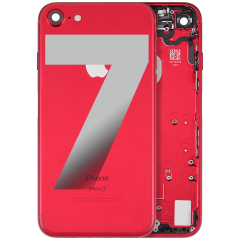 Back Housing W/ Small Components Pre-Installed Compatible For iPhone 7 (Used OEM Pull: Grade A) (Red)