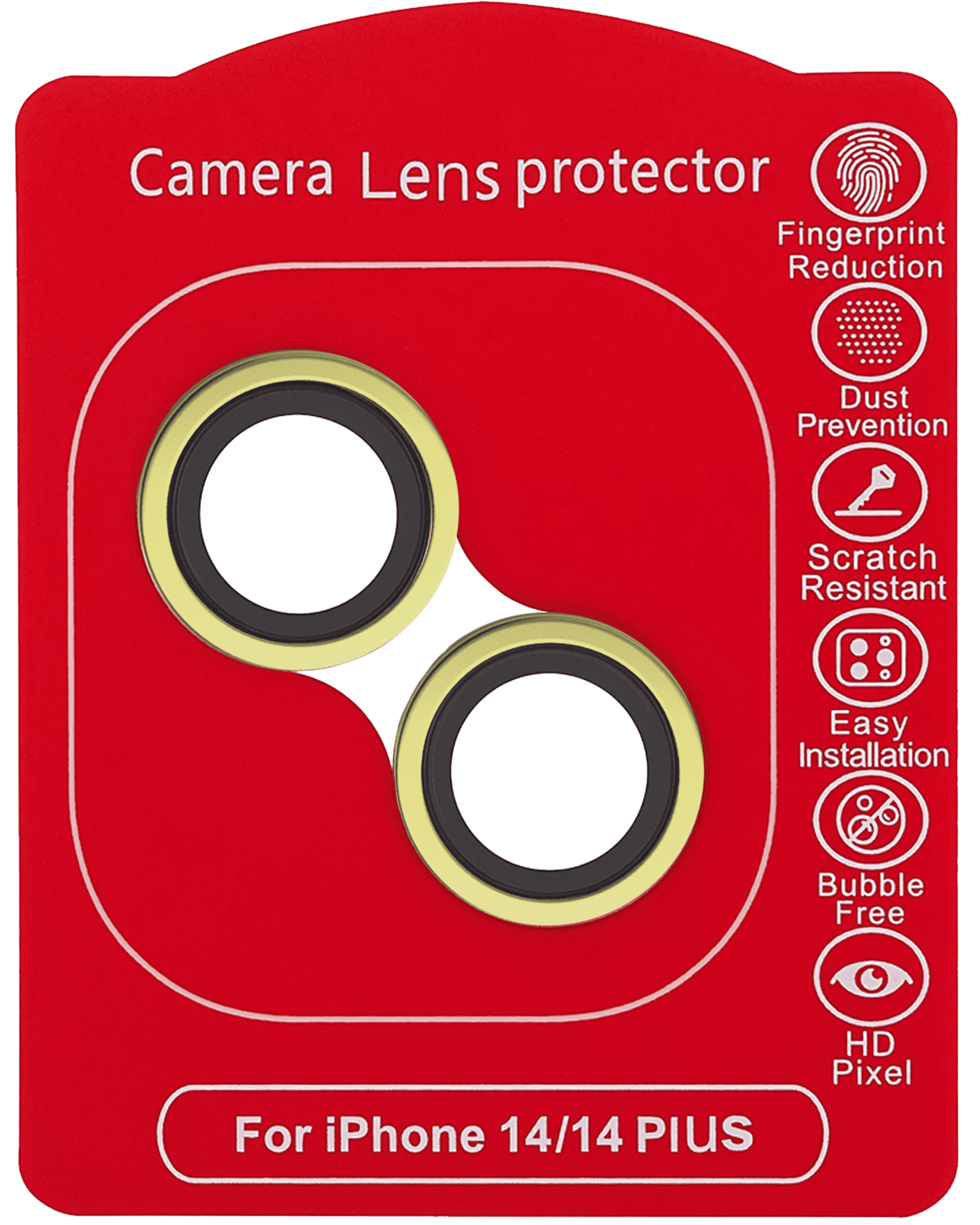 Casper Camera Lens Protector Compatible For iPhone 14 / 14 Plus (Yellow) (Clear)