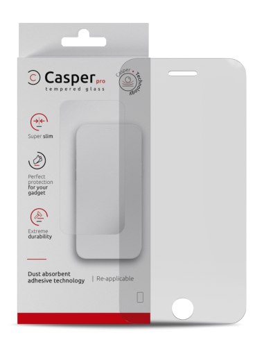 Casper Pro Tempered Glass Compatible For iPhone 6 Plus / 6S Plus / 7 Plus / 8 Plus (Retail Pack) (Clear)