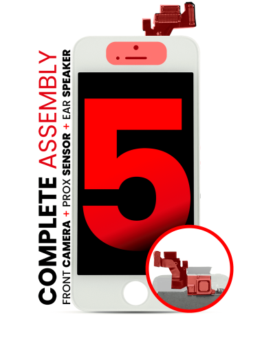 Complete LCD Assembly Compatible For iPhone 5 (With Front Camera: Prox Sensor &amp; Ear Speaker) (Aftermarket Plus: Tianma) (White)