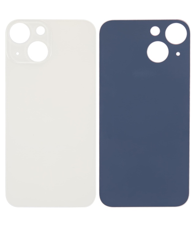 Back Glass With 3M Adhesive Compatible For iPhone 13 Mini (No Logo / Large Camera Hole) (Starlight)