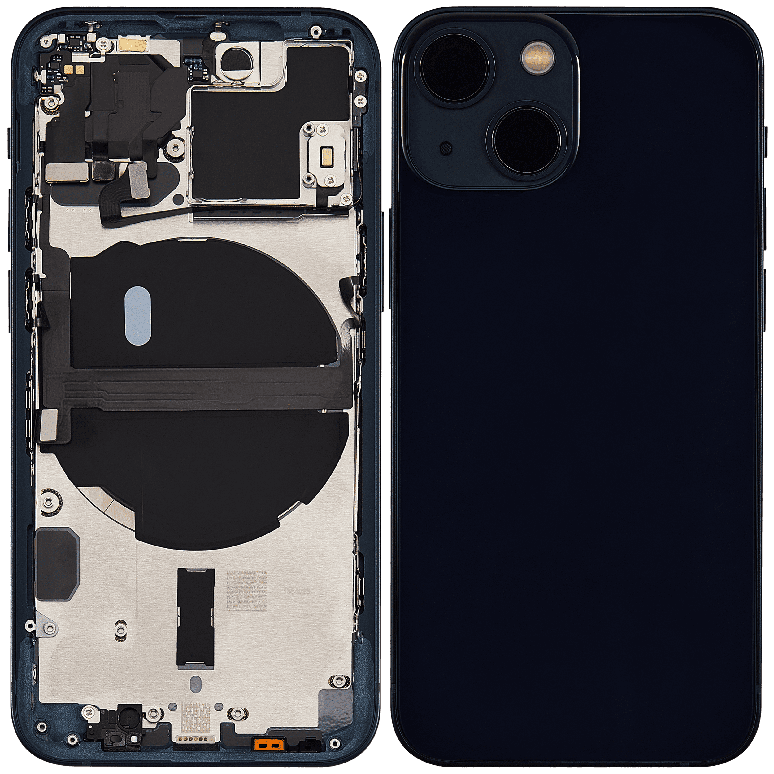 Back Housing W/ Small Components Pre-Installed Compatible For iPhone 13 Mini (International Version) (Used OEM Pull: Grade C) (Midnight)
