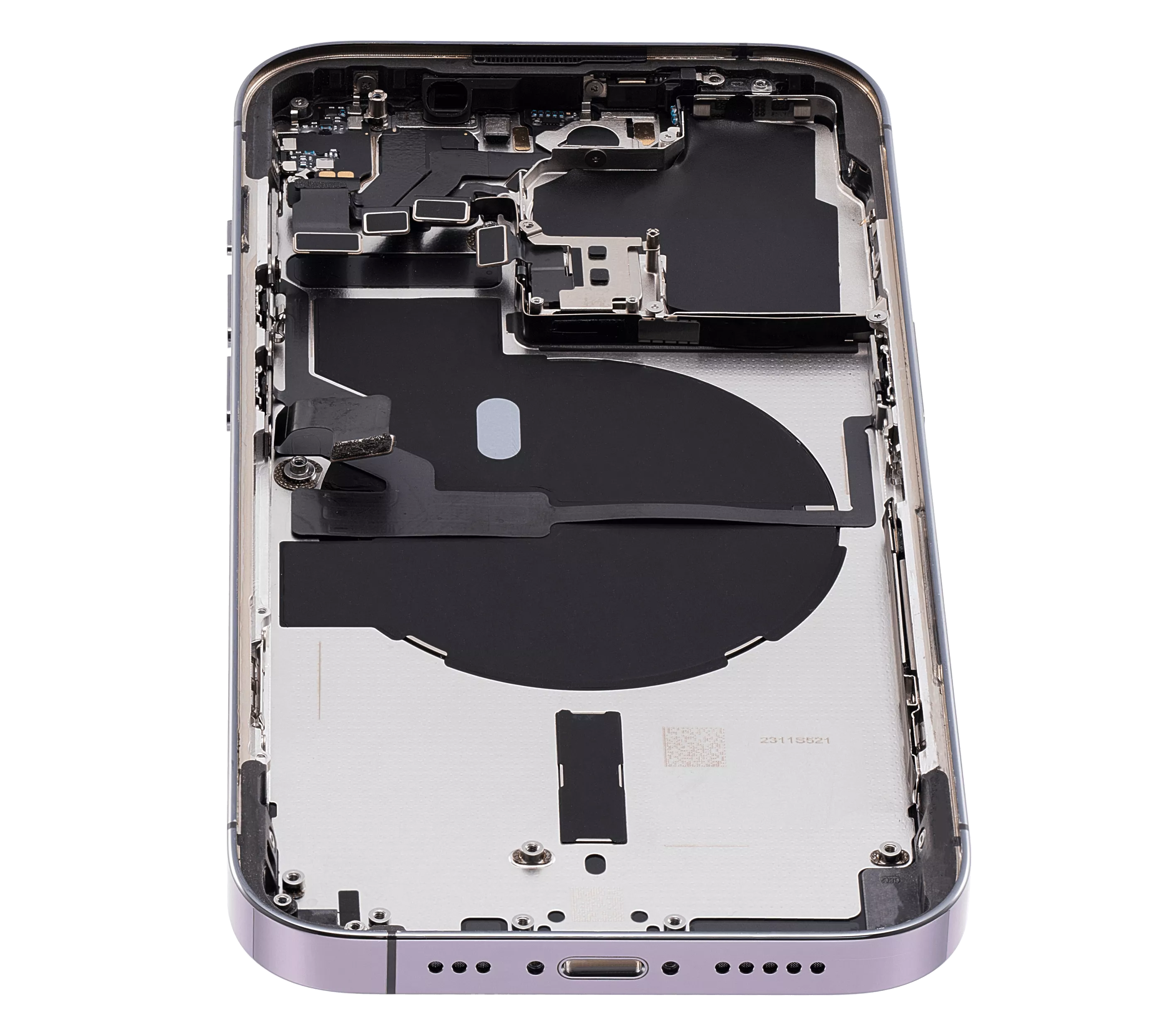 Back Housing W/ Small Pre-Installed Compatible For iPhone 14 Pro (U.S Version) (Used OEM Pull: Grade B) (Deep Purple)