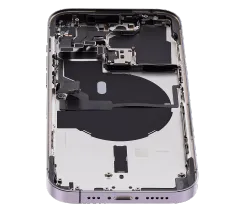 Back Housing W/ Small Pre-Installed Compatible For iPhone 14 Pro (U.S Version) (Used OEM Pull: Grade B) (Deep Purple)