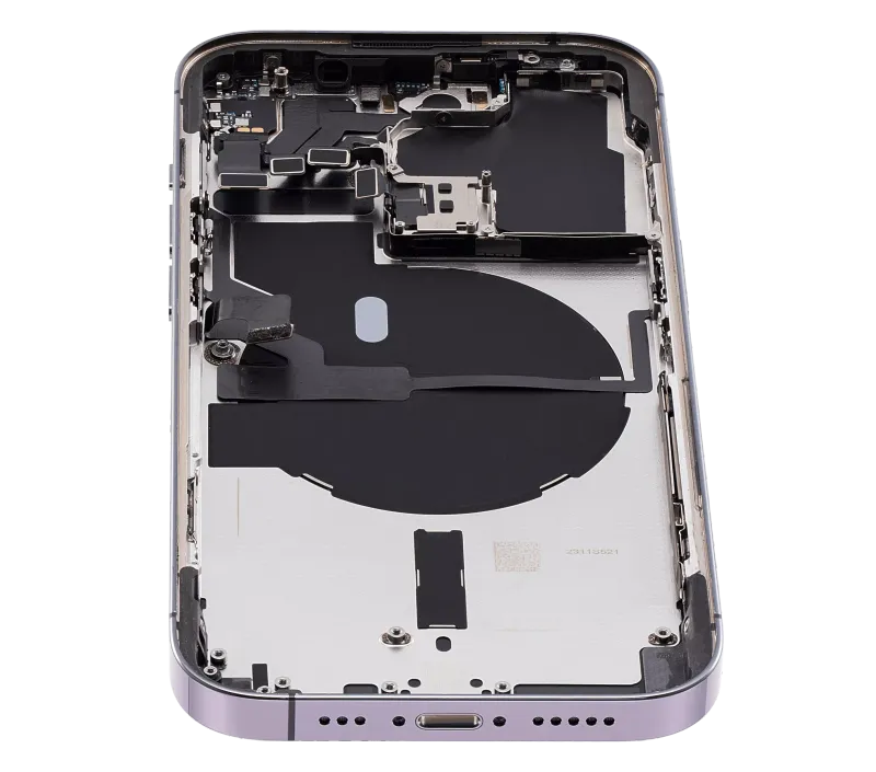Back Housing W/ Small Pre-Installed Compatible For iPhone 14 Pro (U.S Version) (Used OEM Pull: Grade B) (Deep Purple)