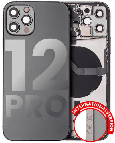Back Housing W/ Small Components Pre-Installed Compatible For iPhone 12 Pro (International Version) (Used OEM Pull: Grade A) (Graphite)