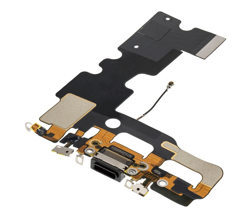 Charging Port Flex Cable Compatible For iPhone 7 (Premium) (Jet / Matte Black)