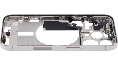 Mid-Frame Housing With Power And Volume Button Compatible For iPhone 15 Pro (US Version) (Used OEM Pull: Grade A) (Natural Titanium)
