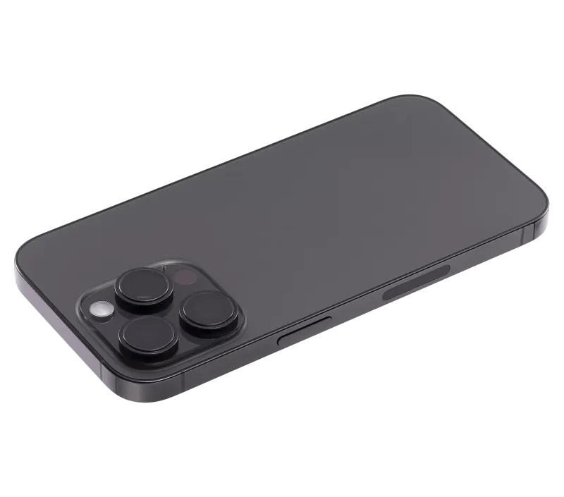 Back Housing W/ Small Pre-Installed Compatible For iPhone 14 Pro (U.S Version) (Used OEM Pull: Grade C) (Space Black)