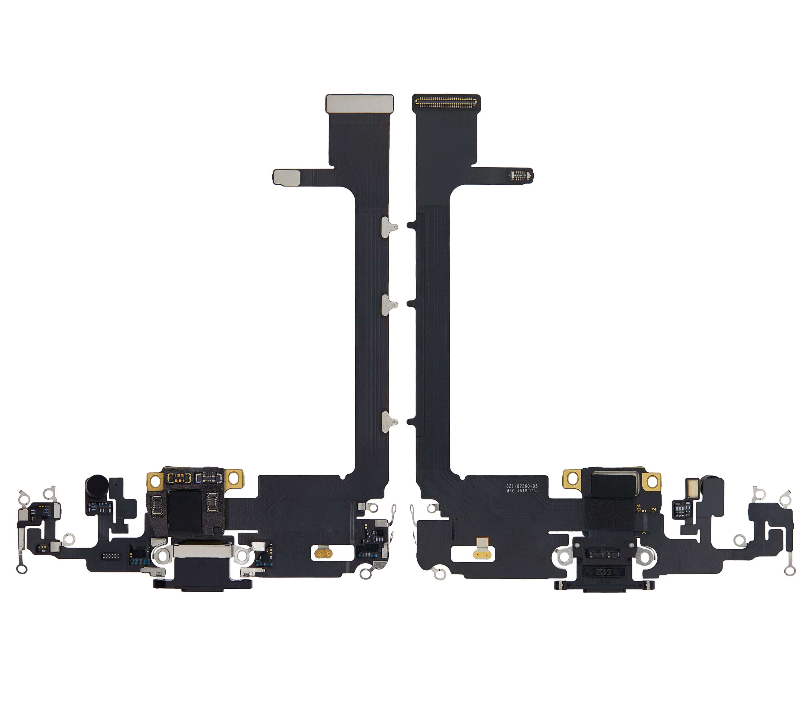 Charging Port Flex Cable With Board Compatible For iPhone 11 Pro Max (Used OEM Pull) (Space Gray)
