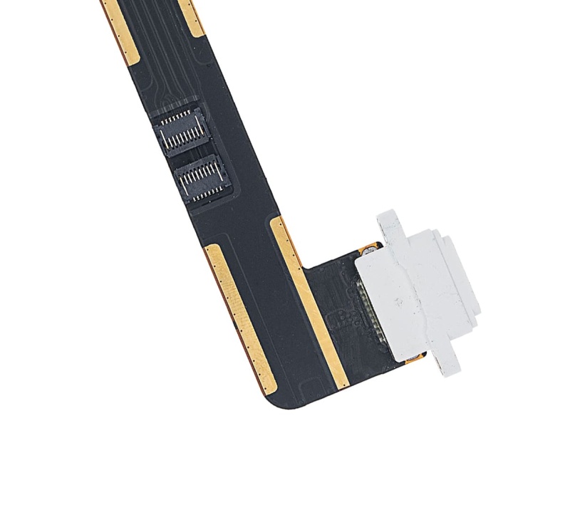 Charging Port Flex Cable Compatible For iPad Air 1 / iPad 5 (2017) / iPad 6 (2018) (Soldering Required) (Premium) (White)