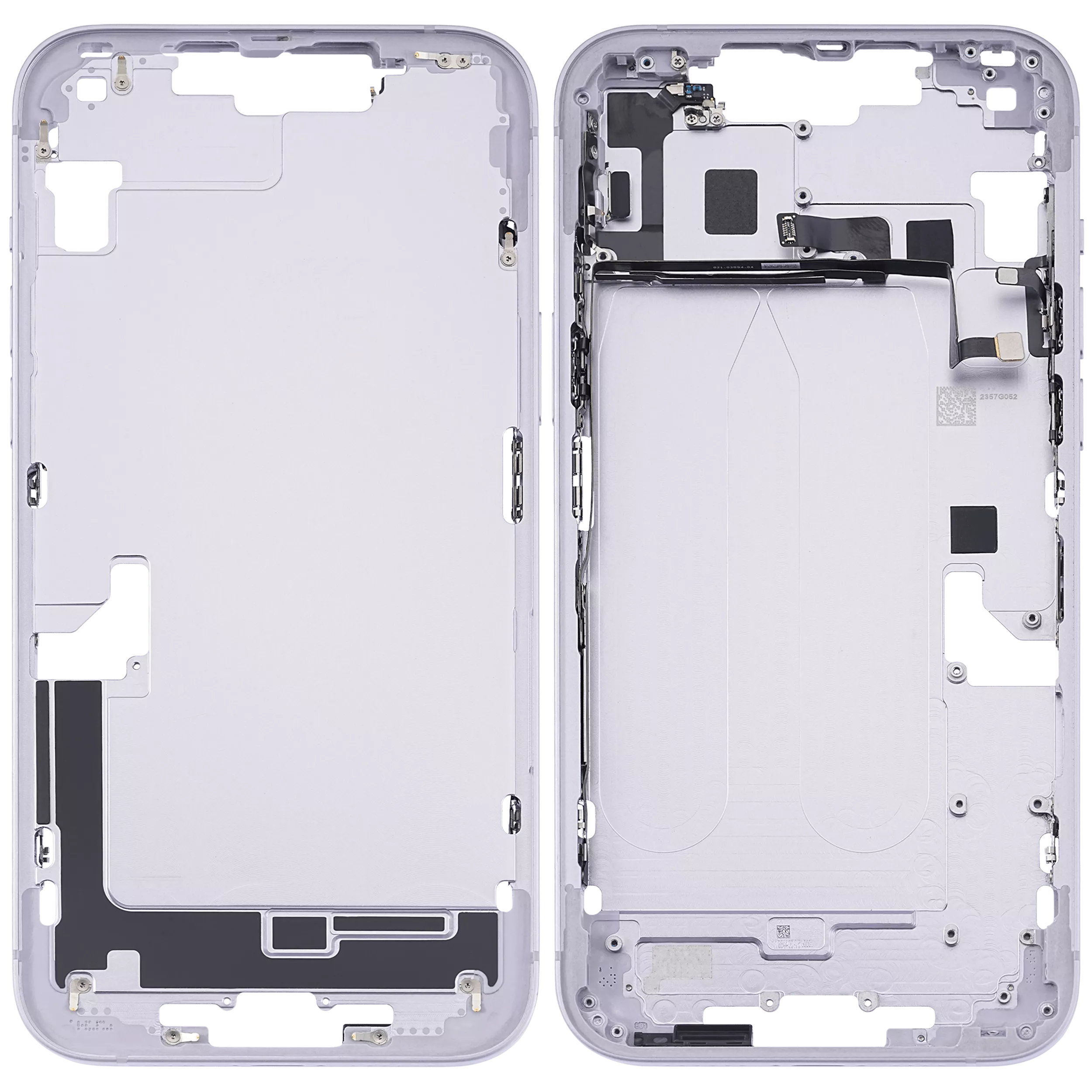 Mid-Frame Housing With Power And Volume Button Compatible For iPhone 14 Plus (US Version) (Used OEM Pull: Grade C) (Purple)