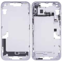 Mid-Frame Housing With Power And Volume Button Compatible For iPhone 14 Plus (US Version) (Used OEM Pull: Grade C) (Purple)