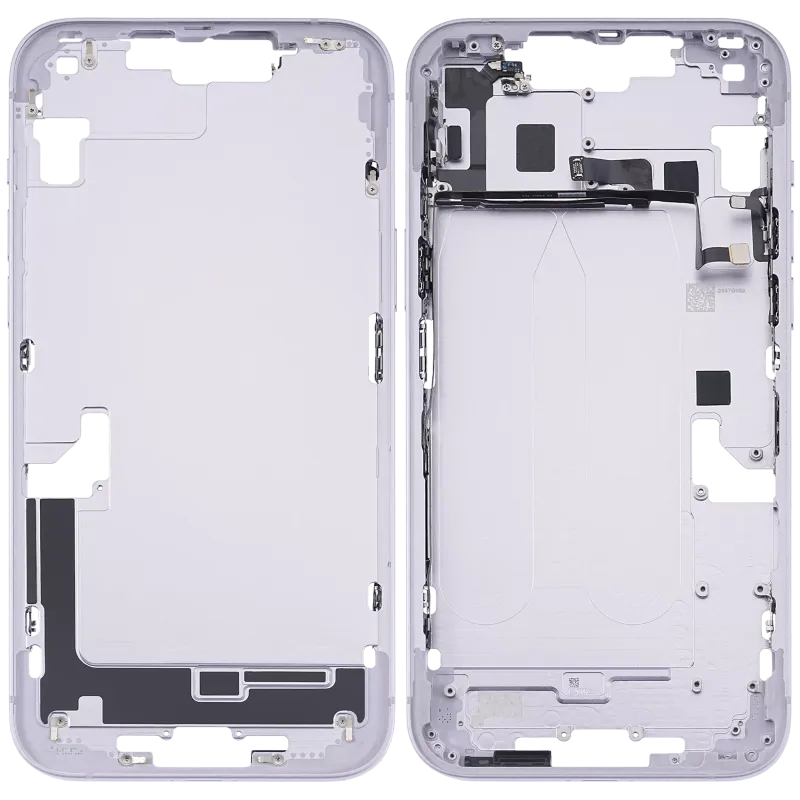 Mid-Frame Housing With Power And Volume Button Compatible For iPhone 14 Plus (US Version) (Used OEM Pull: Grade C) (Purple)