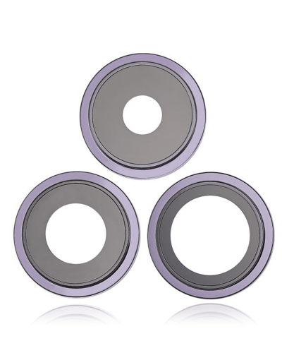 Back Camera Lens With Bracket &amp; Bezel Compatible For iPhone 14 Pro / 14 Pro Max (Deep Purple) (3 Piece Set) (Aftermarket Plus)