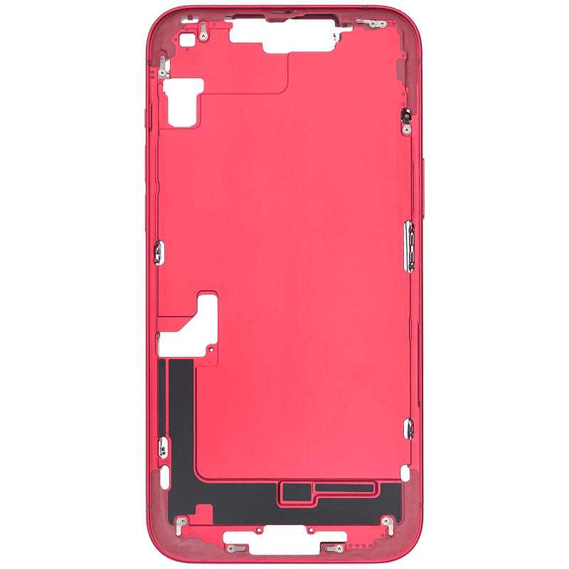 Mid-Frame Housing With Power And Volume Button Compatible For iPhone 14 Plus (US Version) (Used OEM Pull: Grade A) (Red)