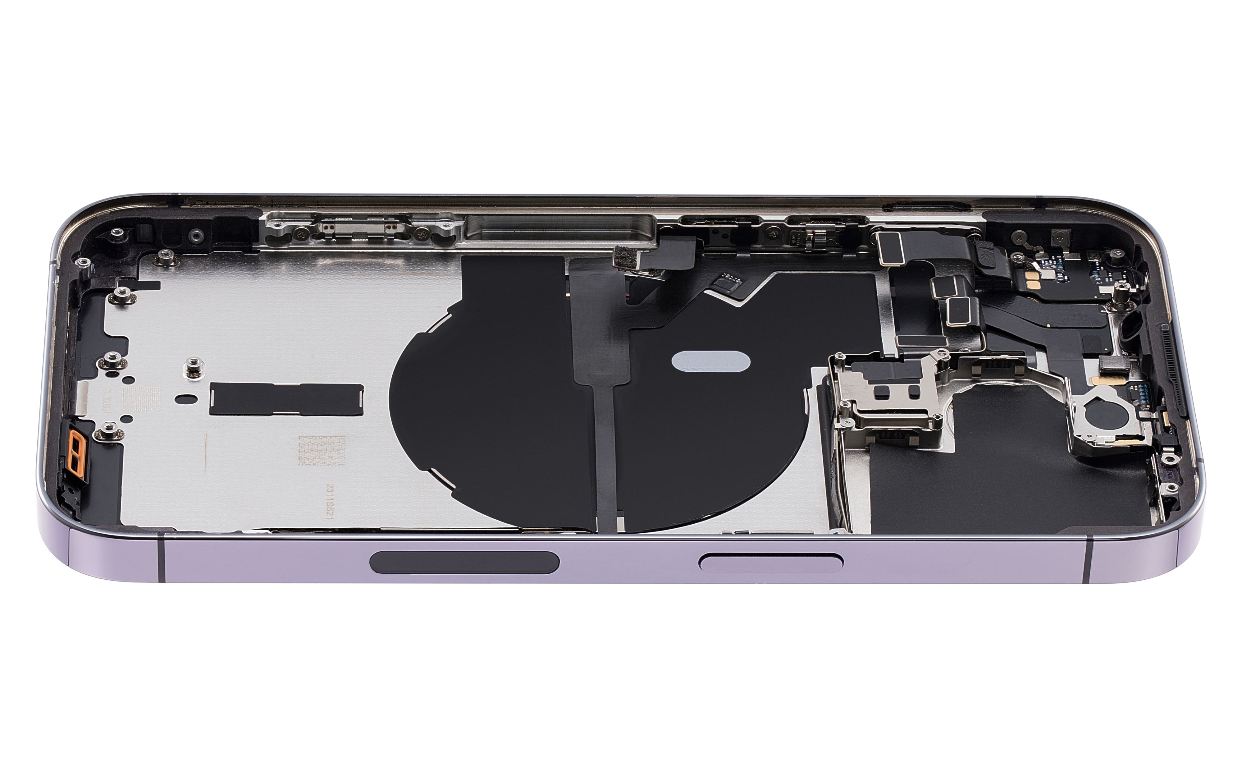 Back Housing W/ Small Pre-Installed Compatible For iPhone 14 Pro (U.S Version) (Used OEM Pull: Grade A) (Deep Purple)
