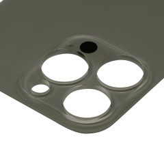 Back Glass With 3M Adhesive Compatible For iPhone 13 Pro (No Logo / Large Camera Hole) (Graphite)