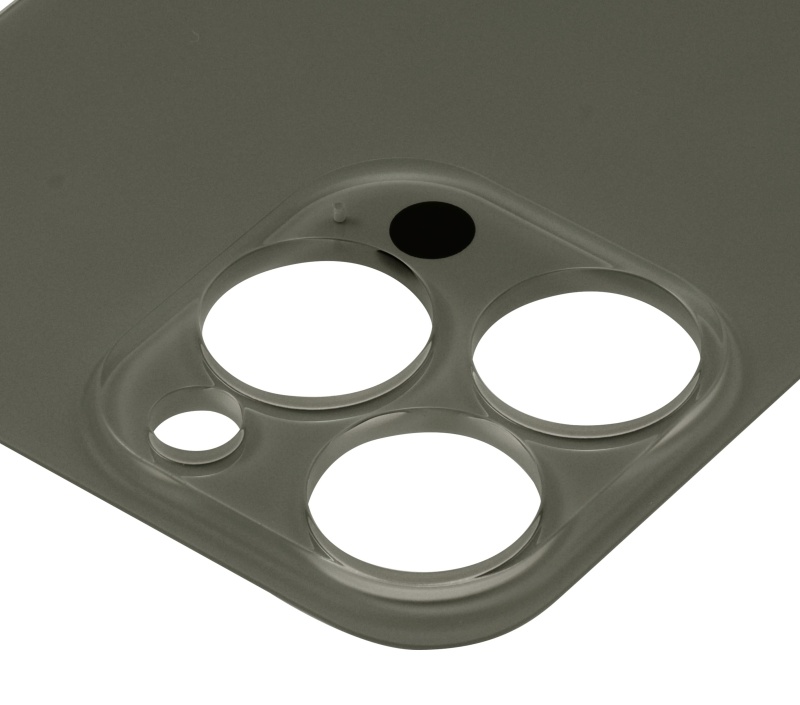 Back Glass With 3M Adhesive Compatible For iPhone 13 Pro (No Logo / Large Camera Hole) (Graphite)