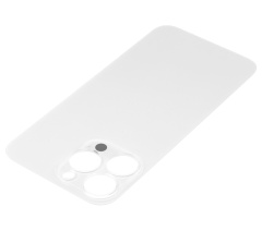 Back Glass With 3M Adhesive Compatible For iPhone 13 Pro (No Logo / Large Camera Hole) (Silver)