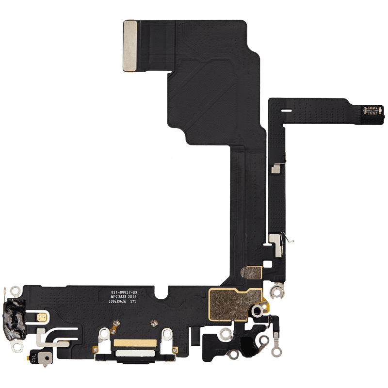 Charging Port Flex Cable Compatible For iPhone 15 Pro (Premium) (Black Titanium)