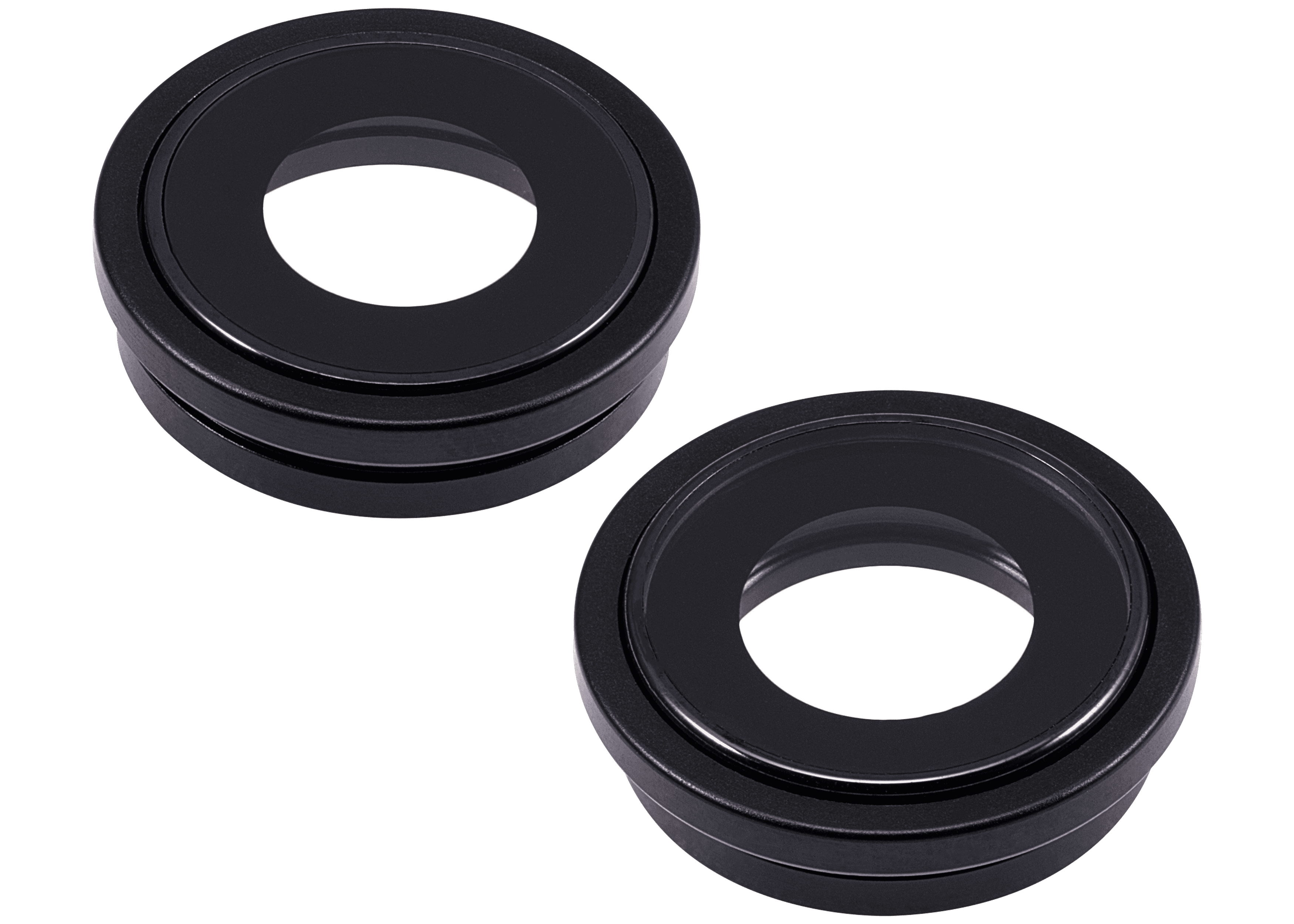 Back Camera Lens With Bracket & Bezel Compatible For iPhone 15 / 15 Plus (2 Piece Set) (Premium) (Black)