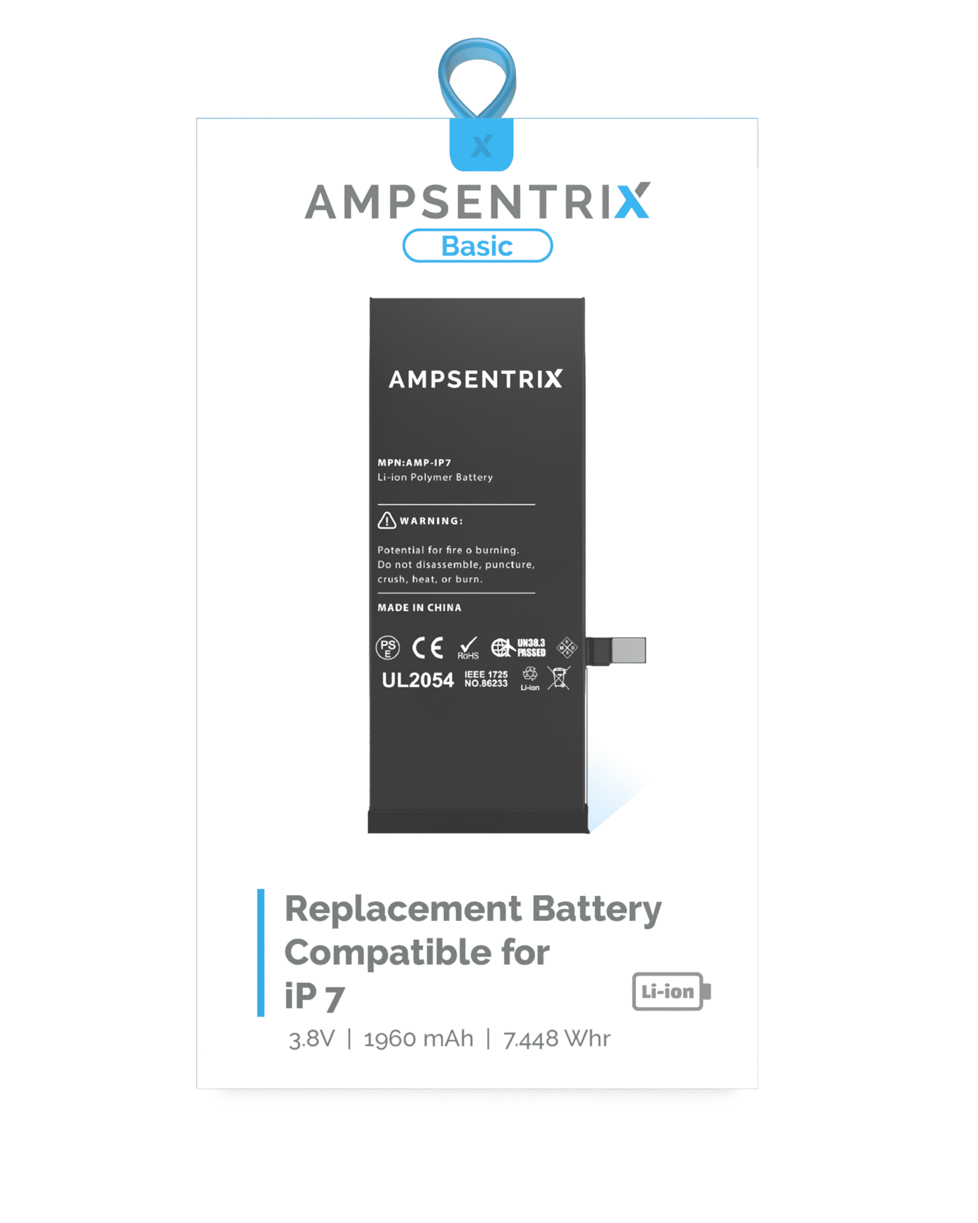 Replacement Battery Compatible For iPhone 7 (AmpSentrix Basic)