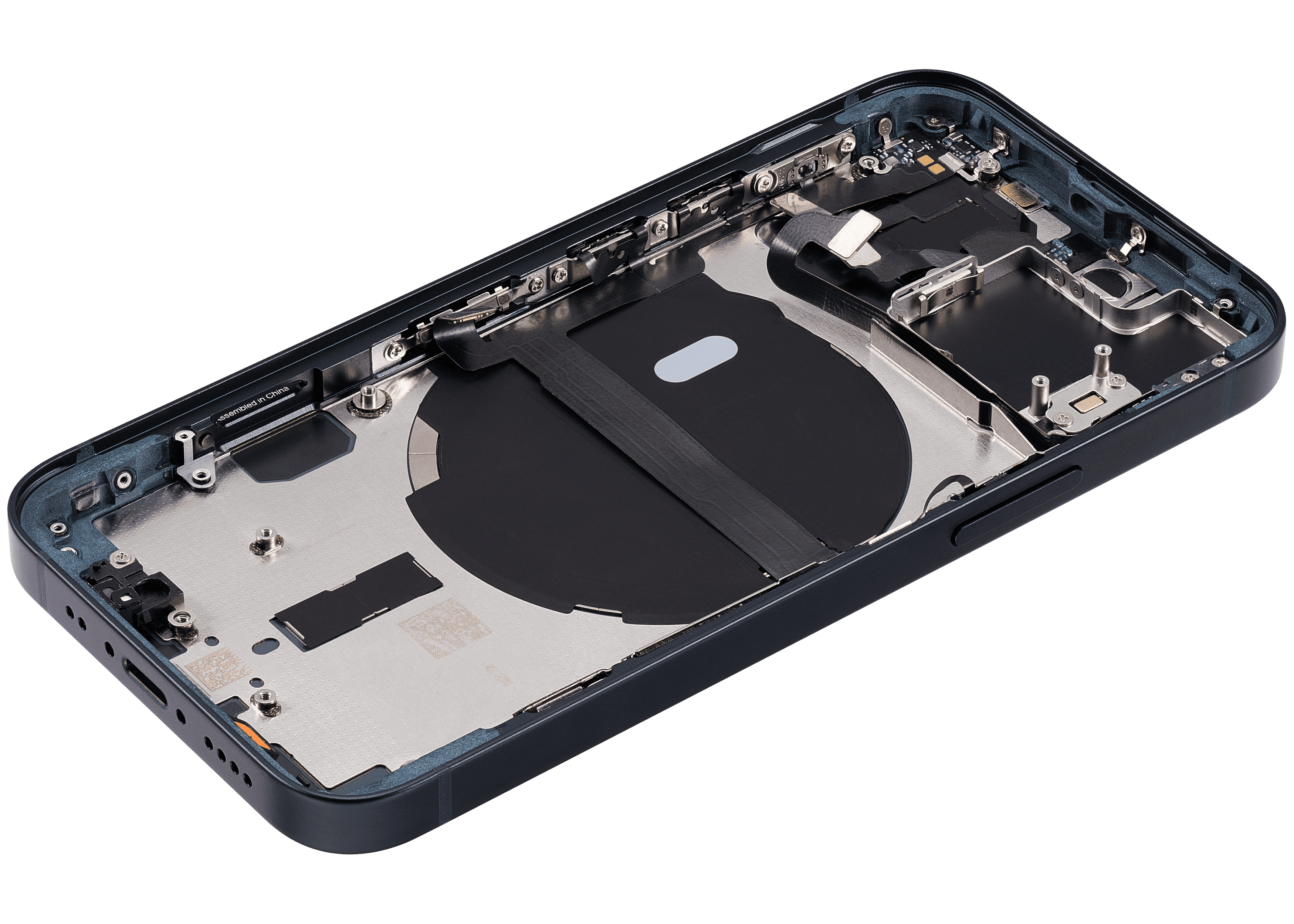 Back Housing W/ Small Components Pre-Installed Compatible For iPhone 13 Mini (International Version) (Used OEM Pull: Grade C) (Midnight)