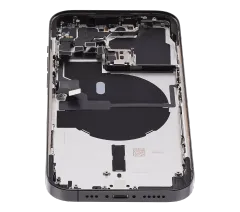 Back Housing W/ Small Pre-Installed Compatible For iPhone 14 Pro (U.S Version) (Used OEM Pull: Grade C) (Space Black)
