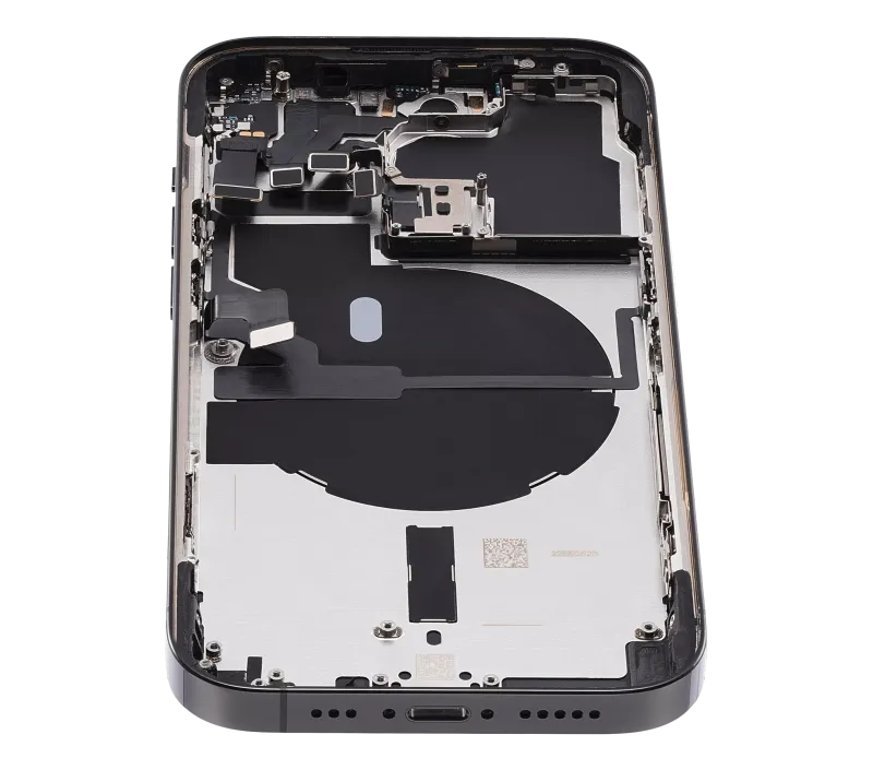 Back Housing W/ Small Pre-Installed Compatible For iPhone 14 Pro (U.S Version) (Used OEM Pull: Grade C) (Space Black)