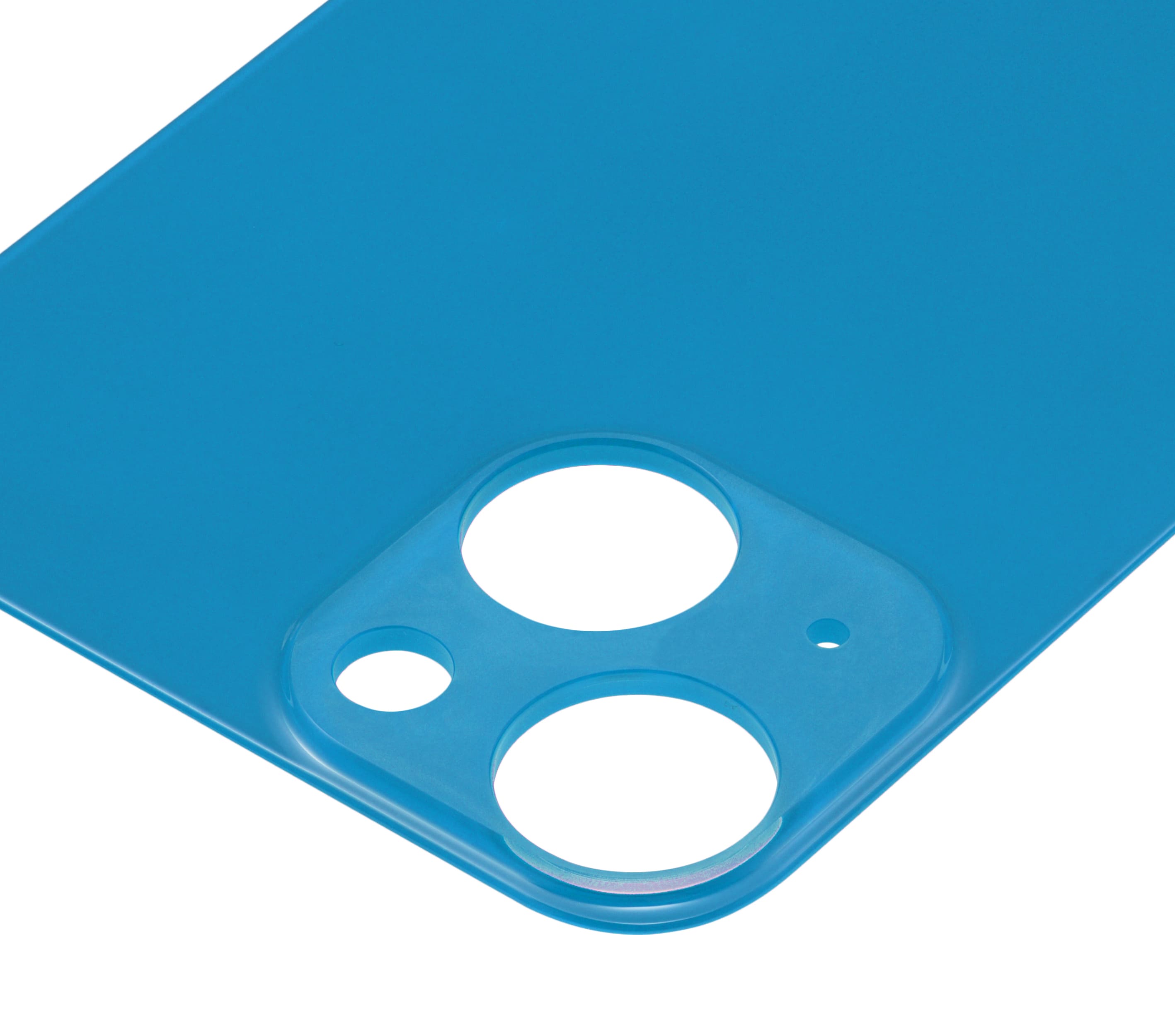 Back Glass With 3M Adhesive Compatible For iPhone 13 Mini (No Logo / Large Camera Hole) (Blue)