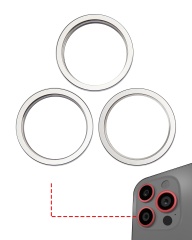 Back Camera Bezel Ring Only Compatible For iPhone 14 Pro / 14 Pro Max (Silver) (3 Piece Set)