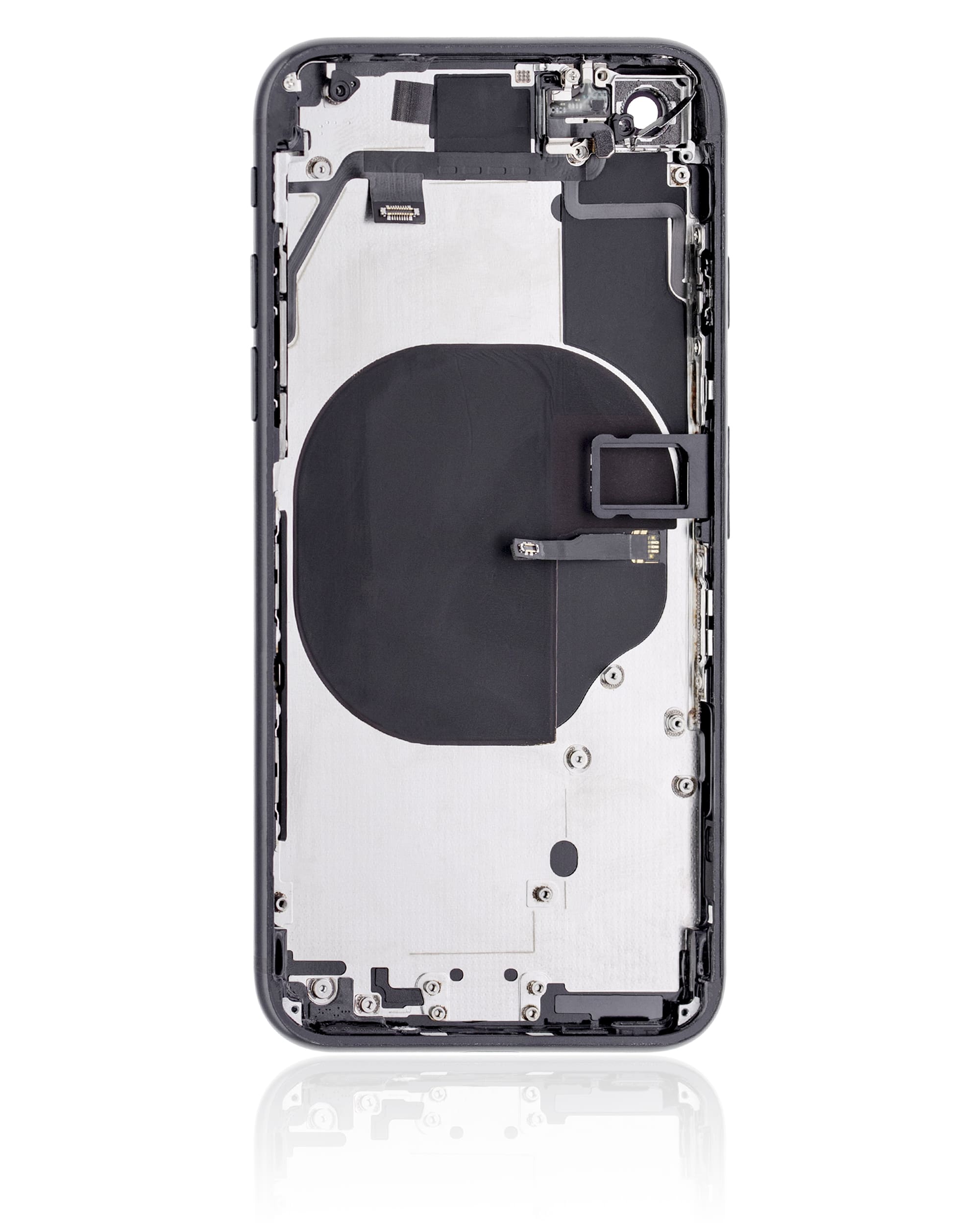 Back Housing W/ Small Components Pre-Installed Compatible For iPhone SE (2020) (Used OEM Pull: Grade C) (Black)