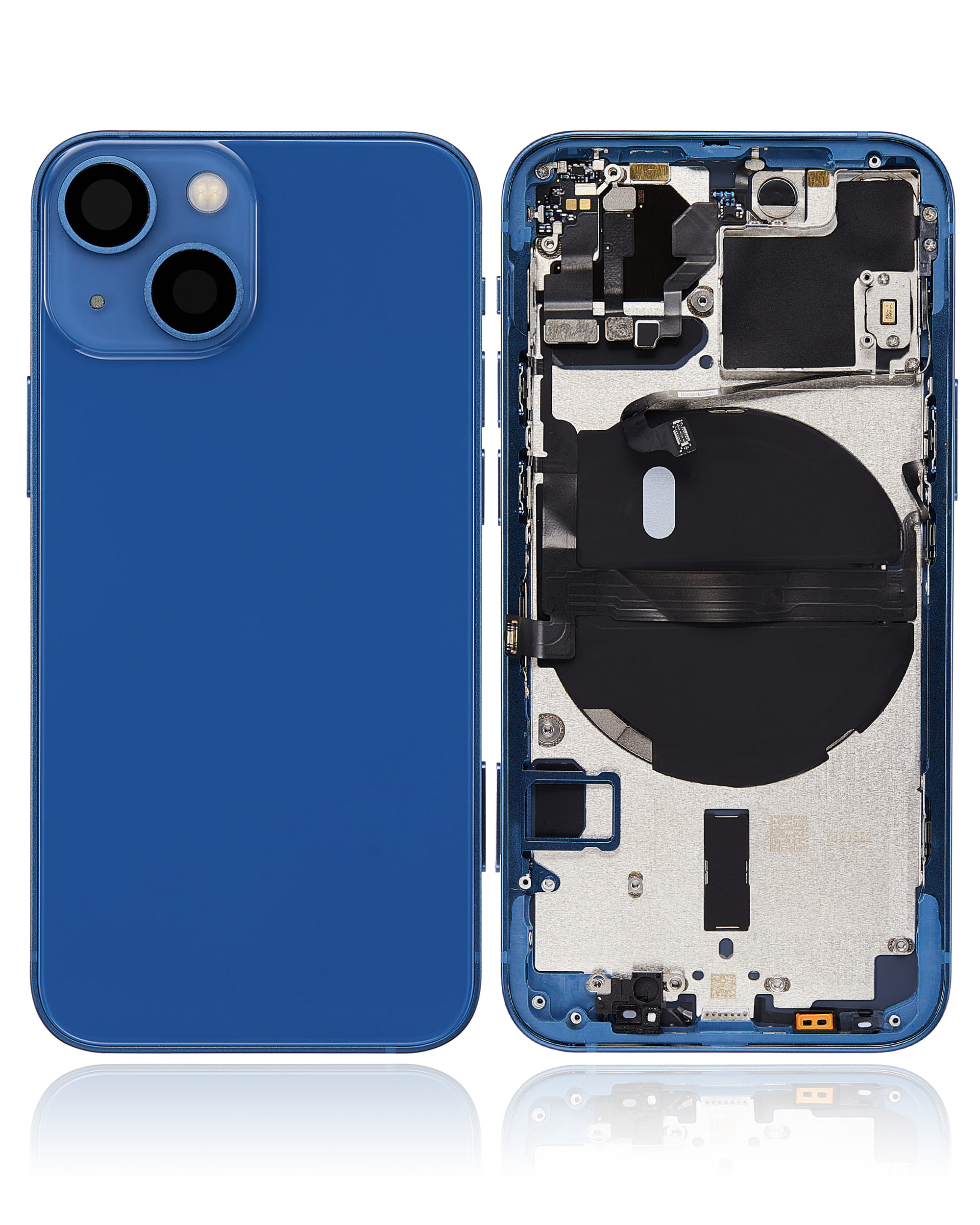 Back Housing W/ Small Components Pre-Installed Compatible For iPhone 13 Mini (International Version) (No Logo) (Aftermarket Plus) (Blue)