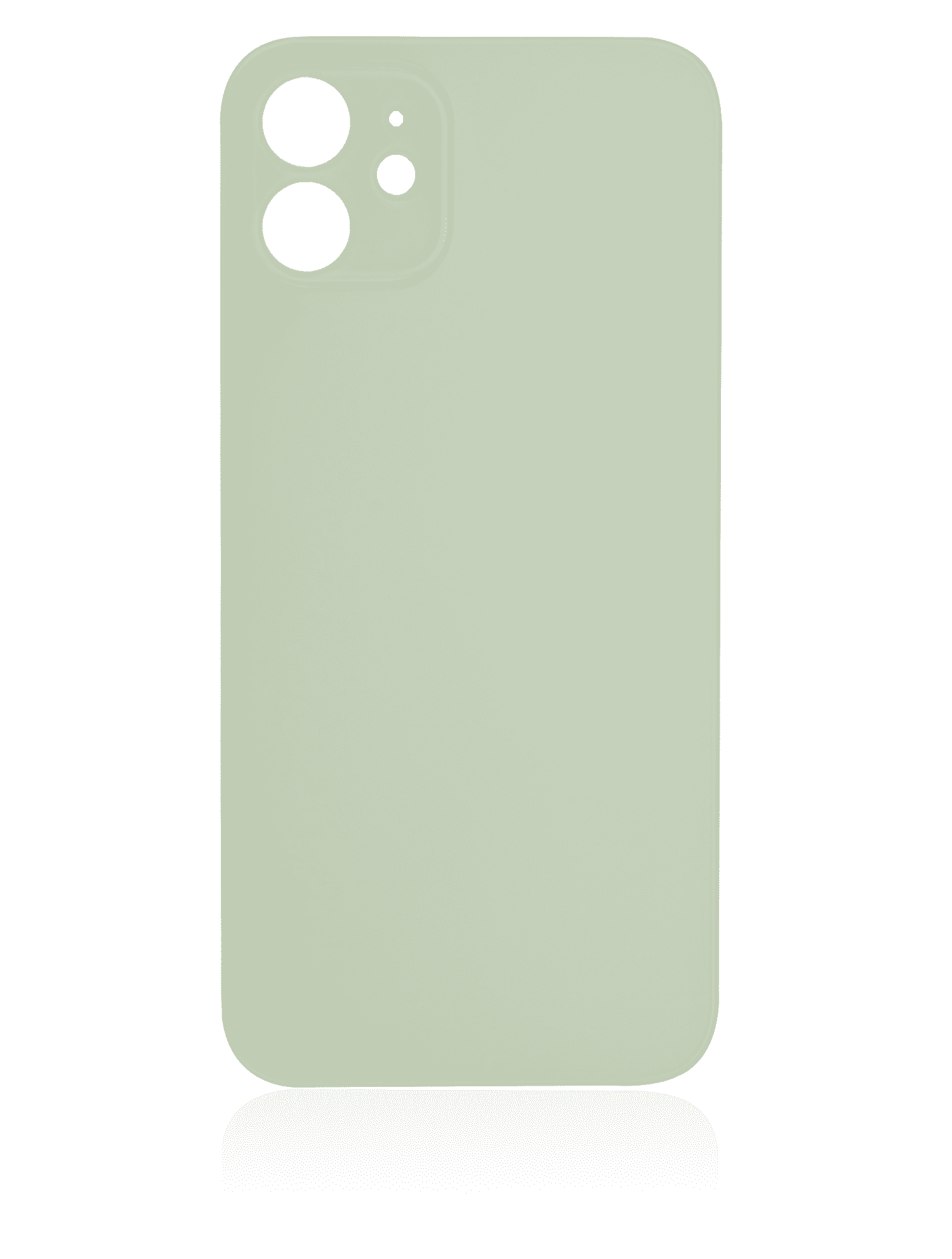 Back Glass With 3M Adhesive Compatible For iPhone 12 (No Logo / Large Camera Hole) (Green)