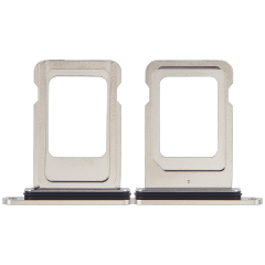 Single Sim Card Tray Compatible For iPhone 15 Pro / 15 Pro Max (White Titanium)