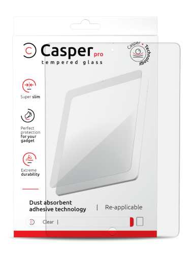 Casper Pro Tempered Glass Compatible For iPad Pro 12.9" 1st Gen (2015) / iPad 12.9" 2nd Gen (2017) (Retail Pack) (Clear)