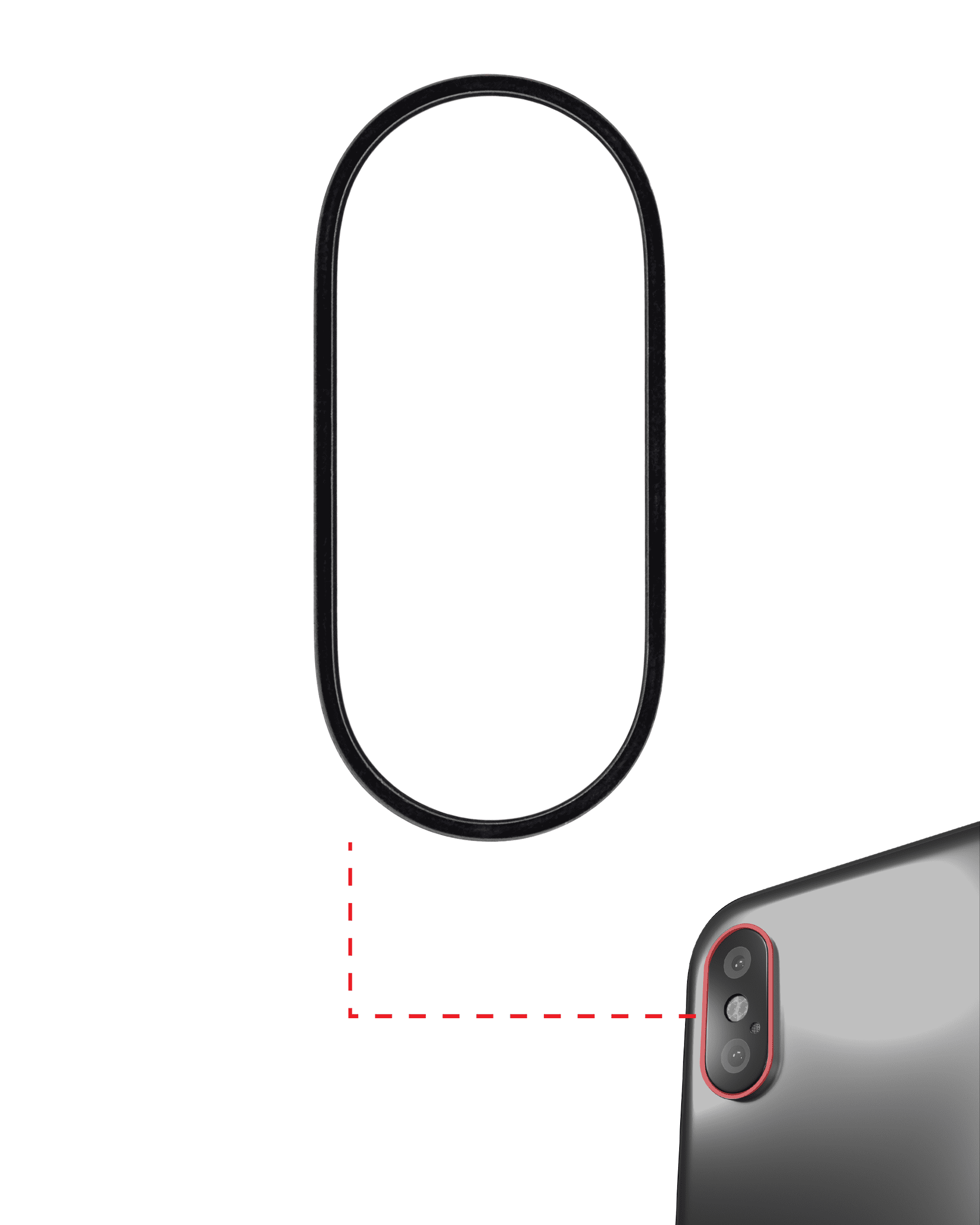 Back Camera Bezel Ring Only Compatible For iPhone X (Space Gray) (10 Pack)