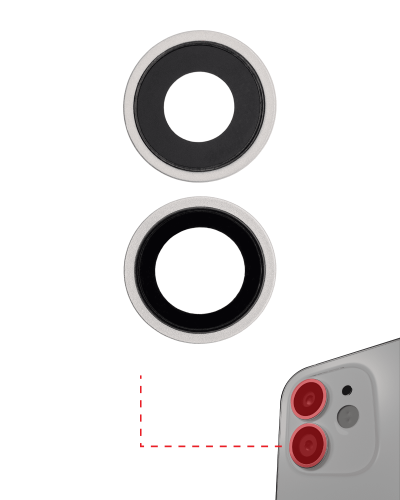 Back Camera Lens With Bracket &amp; Bezel Compatible For iPhone 11 (White) (Real Sapphire / Premium)