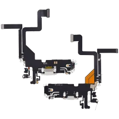 Charging Port Flex Cable Compatible For iPhone 14 Pro (Aftermarket Plus) (Silver)