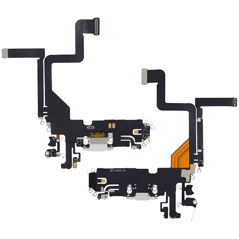 Charging Port Flex Cable Compatible For iPhone 14 Pro (Aftermarket Plus) (Silver)