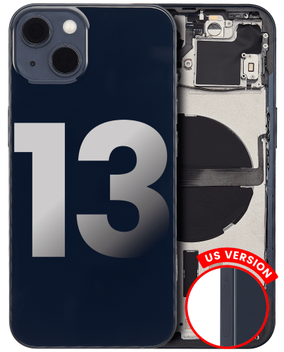 Back Housing W/ Small Components Pre-Installed Compatible For iPhone 13 (US Version) (Used OEM Pull: Grade C) (Midnight)
