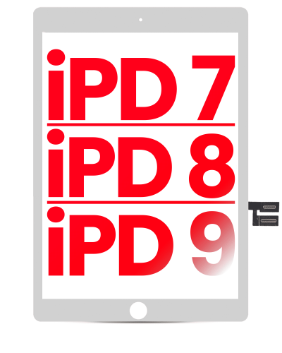 Digitizer Compatible For iPad 7 (2019) / iPad 8 (2020) / iPad 9 (2021) (Aftermarket Plus) (White)