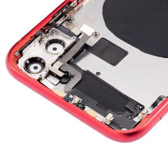 Back Housing W/ Small Components Pre-Installed Compatible For iPhone 11 (No Logo) (Aftermarket Plus) (Red)