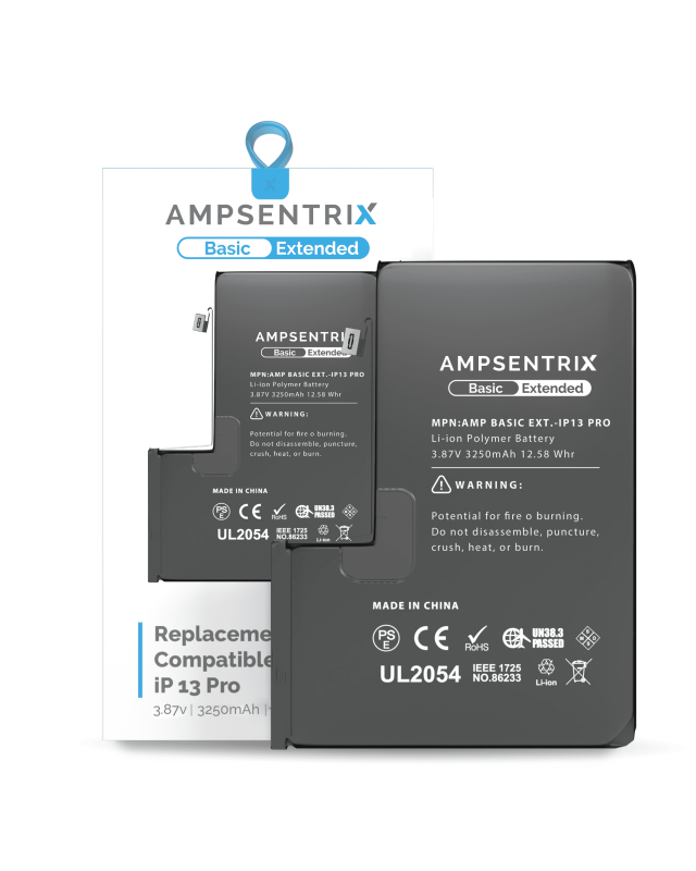 Extended Capacity Replacement Battery Compatible For iPhone 13 Pro (AmpSentrix Basic Extended)