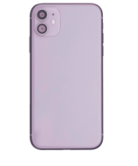 Back Housing W/ Small Components Pre-Installed Compatible For iPhone 11 (Used OEM Pull: Grade C) (Purple)