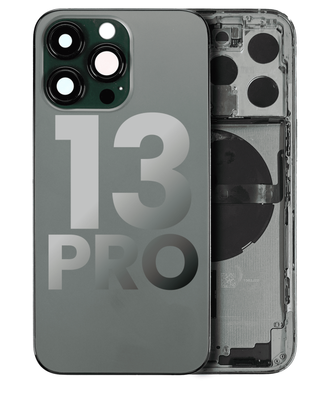 Back Housing W/ Small Components Pre-Installed Compatible For iPhone 13 Pro (International Version) (Used OEM Pull: Grade C) (Alpine Green)
