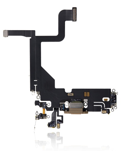 Charging Port Flex Cable Compatible For iPhone 13 Pro (Used OEM Pull) (Gold)