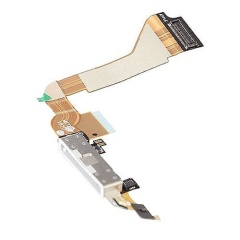 Charging Port Cable Compatible For iPhone 4 (GSM) (White)