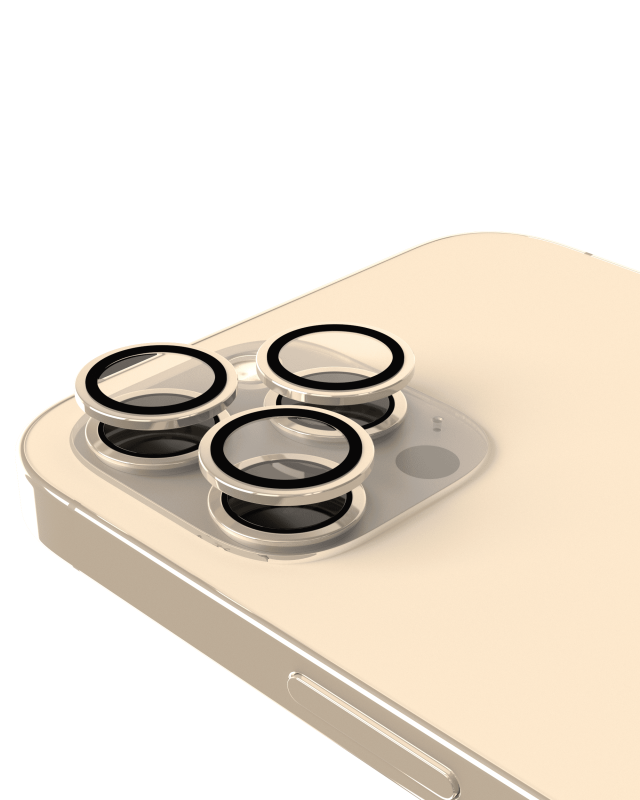Casper Camera Lens Protector Compatible For iPhone 13 Pro / 13 Pro Max (Gold) (Clear)